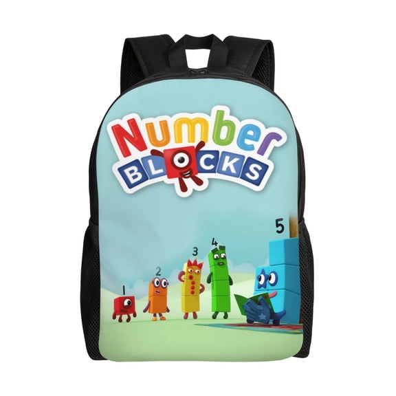 Numberblocks Laptop Backpacks 16 Inch Cartoon College School Bag Bookbag Lightweight Students Travel Shoulder Bag Daypack