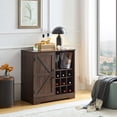 thumbnail image 2 of Farmhouse Coffee Bar Cabinet Bar Cabinet with Wine Rack Barn Door Buffet Sideboard Cabinet,  Adjustable Storage Shelves, Living Room, Dining Room 31.5*15.75*31.5Gray Wash, 2 of 10