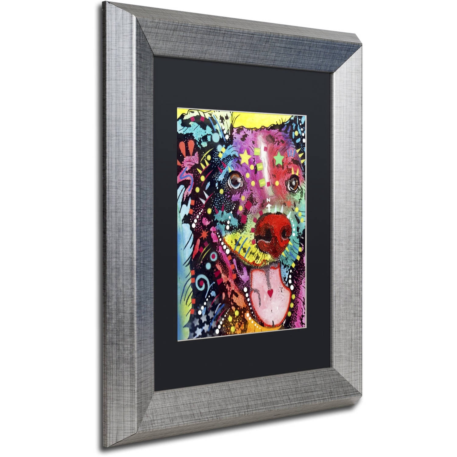 Trademark Fine Art "Dak 1" Canvas Art by Dean Russo, Black Matte, Silver Frame