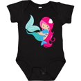 thumbnail image 3 of Inktastic Mermaid And Dolphin, Mermaid With Pink Hair Girls Baby Bodysuit, 3 of 5