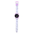 thumbnail image 4 of Justice Girls White Floral Printed Silicone Strap Watch with Purple Metallic Bow Shaped Case & Matching Stretch Bracelets; JSE40312WM, 4 of 7