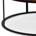thumbnail image 3 of 18 Inch Leatherette Ottoman with Metal Base, Black and Brown, 3 of 5