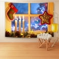 thumbnail image 4 of Fondo de Navidad, tela decorativa, pared de chimenea de Navidad, tela para colgar, árbol de Navidad, diseño de celebración de vacaciones en casa, 4 of 6