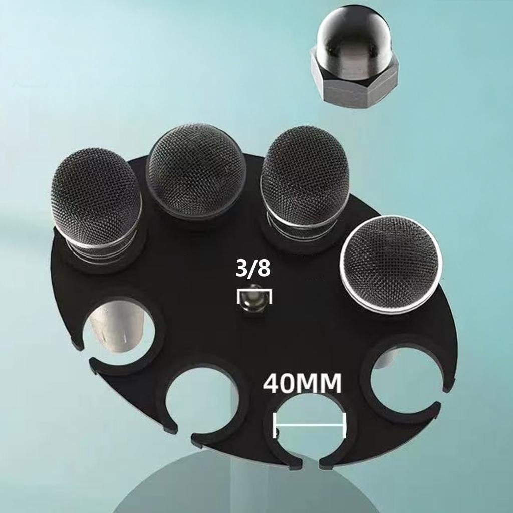 Adjustable Height Microphone Stand Tray Holds Up To 8 Mics For Stage And Studio Use