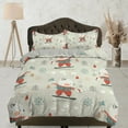 thumbnail image 1 of Invierno lindo oso polar ropa de cama, juego de funda nórdica y funda de almohada, ropa de cama con cremallera,, 1 of 4
