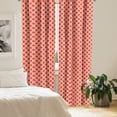 thumbnail image 3 of Ambesonne Vintage 4-Panel Curtains, Abstract Warm Toned Lattice, 56"x84", Vermilion and White, 3 of 4