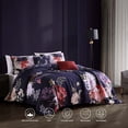 thumbnail image 4 of Bebejan Deep Purple Garden 5 Piece Comforter Set, King, 100% Cotton Sateen, Reversible, All Season, Cozy Comfort, 4 of 10