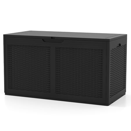 100 Gallon Patio Deck Storage Box with Waterproof Lid, Outdoor Storage Bench Container