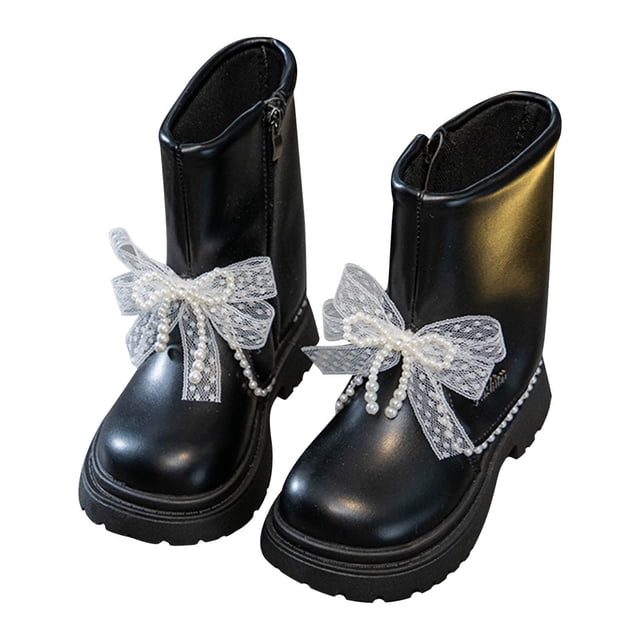 Sweatshirt for Girls Winter Solid Color Leather Boots for Little Girls and Boys