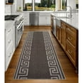 thumbnail image 4 of Playa Rug Custom Size Greek Key Design Gray, Dark Gray Color Non-Slip Rubber Backing- 31 Inch WidexYour Choice of Length Runner Rug 10 Feet - Dark, 4 of 5