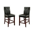 thumbnail image 4 of DeeHome Beautifully sleek Transitional 2pcs Counter Height Chairs Brown Cherry Leatherette Cushion Seat Kitchen Dining Room Furniture Parson High Chairs, 4 of 8