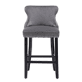 thumbnail image 5 of Tcbosik Velvet Counter Height Upholstered Barstools Set of 2, Armless Bar Chair with Button Tufted Design & Wood Legs for Kitchen Island, Easy Assembly, Gray, 5 of 10