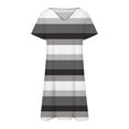 thumbnail image 4 of Dyegold Sundresses for Women Casual Beach - Midi Dresses for Women 2023 V Neck Short Sleeve Striped Plus Size Casual Flowy Hawaiian Graduation ​​Tshirt Sundress, 4 of 5