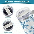 thumbnail image 5 of SKYSONIC Insulated Tumblers with Lids and Straws Handles 40oz Water Bottle Snowflake White Winter Travel Mug Reusable Stainless Steel Thermos Vacuum, 5 of 7