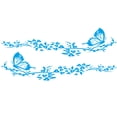 thumbnail image 2 of Walbest 2 Pack Car Sticker, Waterproof Butterfly Flower Car Body Decal for Universal Auto, Blue, 2 of 7