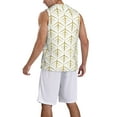 thumbnail image 5 of Rocae White And Gold Geometry for Men's Basketball Jersey Lightweight and Breathable Athletic Tank Top,Quick-Drying Sports Jersey Small, 5 of 9