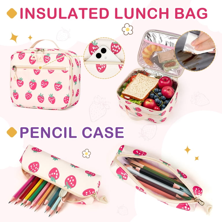 Inadays School Backpack Set, Pink, 3-Piece Waterproof photo 5