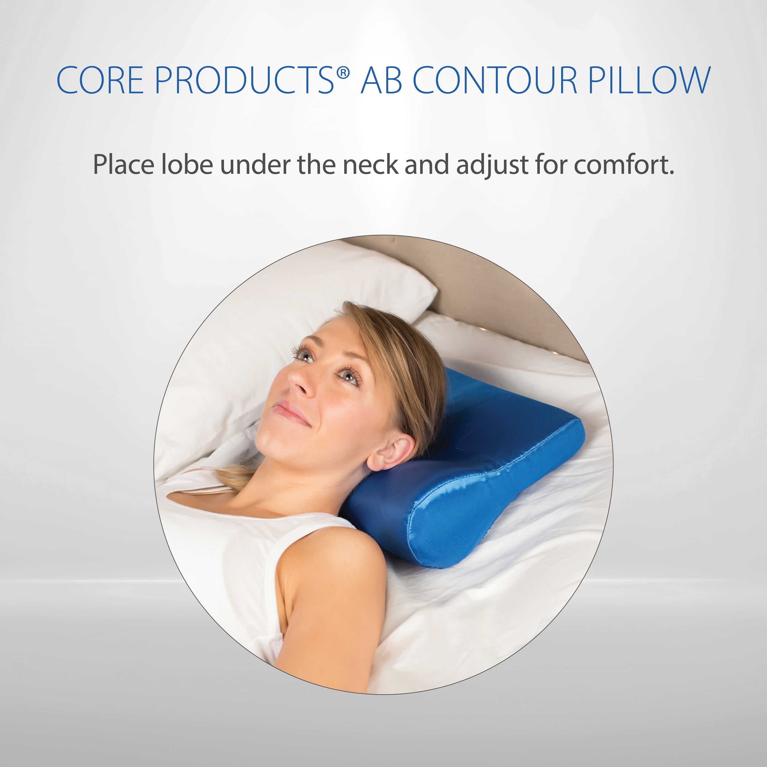 Core Products AB Contour Cervical Support Pillow, Satin - Blue