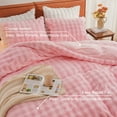 thumbnail image 6 of EMME Faux Fur Duvet Cover Twin-XL Size, 2 Pieces Ultra Soft Fluffy Comforter Cover, Cozy Warm for Winter, Luxury Shaggy Bubble Bedding Sets , 1 Duvet Cover & 1 Pillow Shams (Twin-XL,Pink), 6 of 6