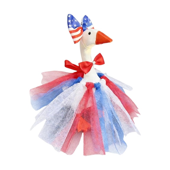Patriotic Desk Goose Outfit Set with Headband for 7 Inch Mini Figurines Independence Day Desktop Decor Accessories