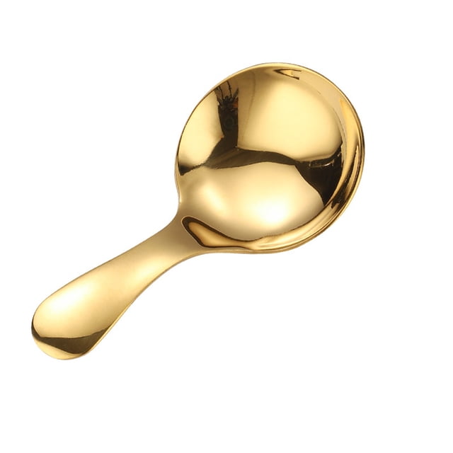 Matsuzay Cuchara portátil antioxidante, suave, pulido, Color sólido, mango corto, pudín de azúcar, postre, helado, sopa, pastel, cucharadita Cocina y Comedor Oro