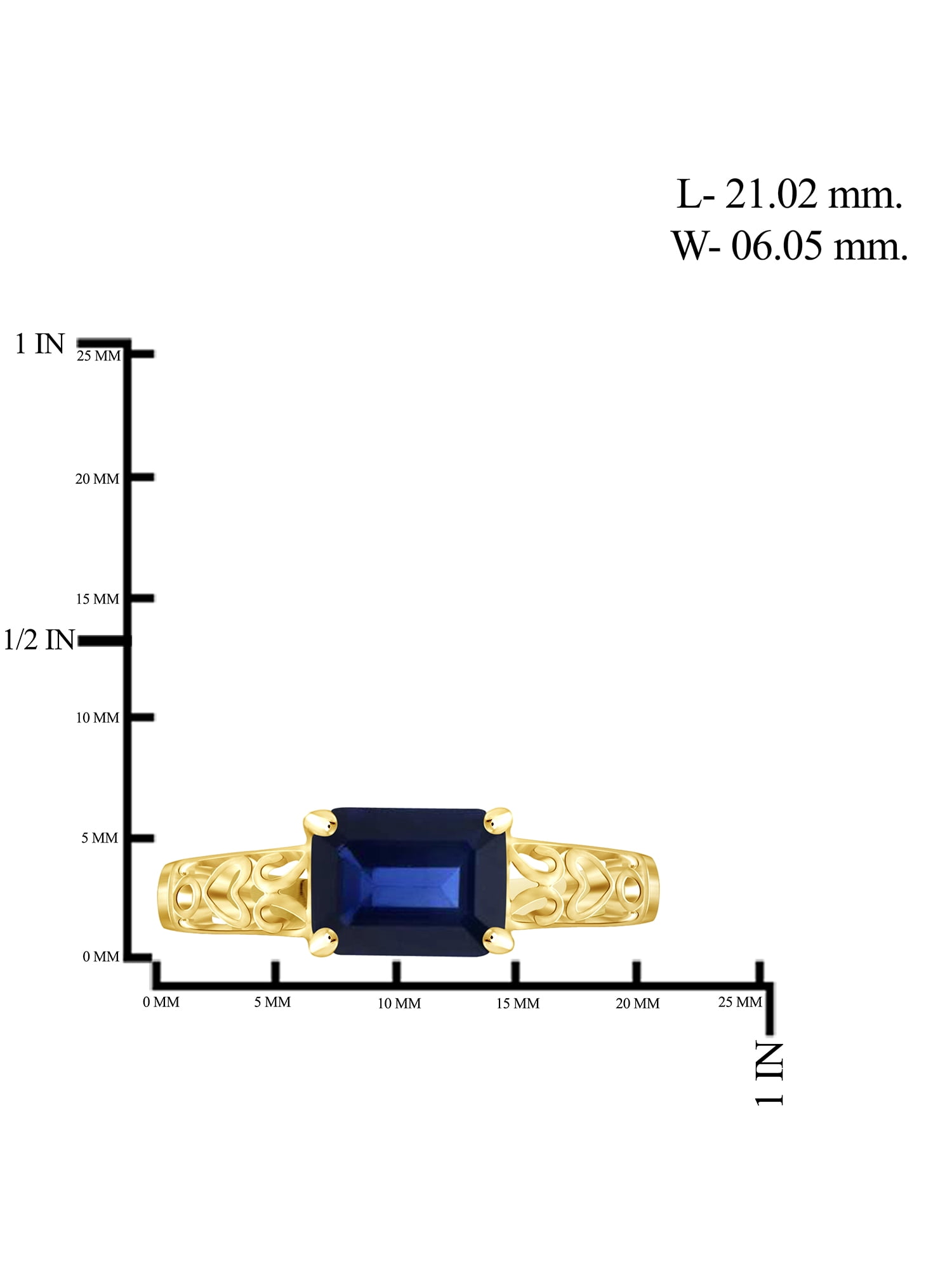 JewelersClub Sapphire Ring Birthstone Jewelry – 2.00 Carat Sapphire 14K Gold Plated Silver Ring Jewelry – Gemstone Rings with Hypoallergenic 14K Gold Plated Silver Band