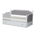 thumbnail image 5 of Baxton Studio Mara Classic and Traditional Grey Fabric Upholstered White Finished Wood Twin Size Daybed with Trundle, 5 of 7