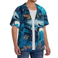 thumbnail image 2 of Yiaed Blue Iceberg Leaf Wolf Print Mens Casual Wrinkle Free Shirts Short Sleeve Button Down Summer Stretch Dress Shirt-XX-Large, 2 of 5