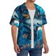 thumbnail image 2 of Fotbe Blue Iceberg Leaf Wolf Camisa Estampada de Manga Corta para Hombre, Casual de Verano, Estilo Playero, Sin Arrugas-Medium, 2 of 5