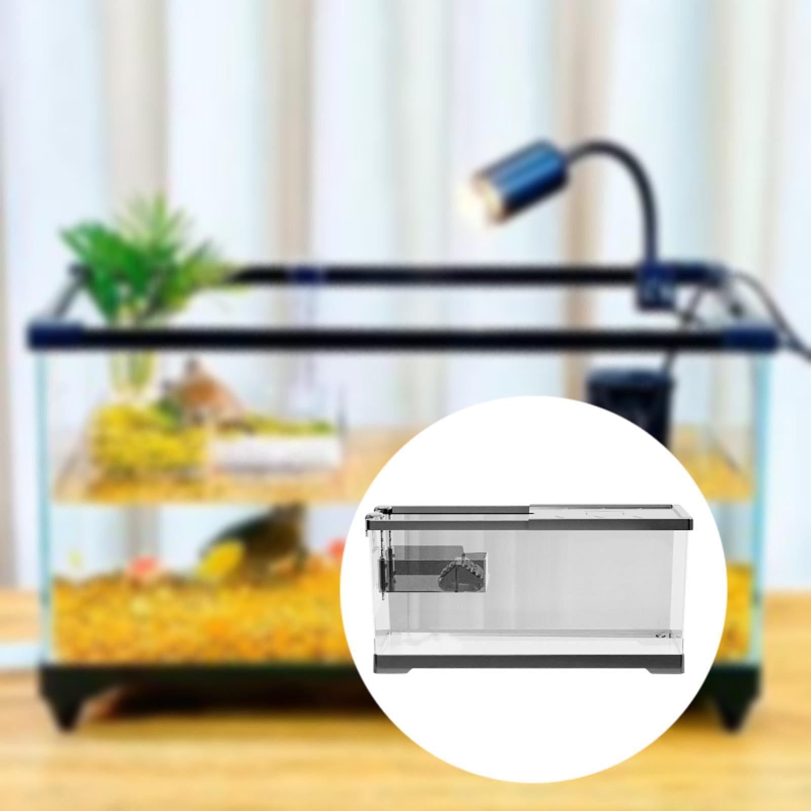 EHJRE Turtle Tank Aquarium Hideout Hatching Area Feeding Box with Basking M w and Lid Black