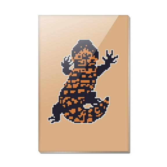 Gila Monster Pixel Lizard Rectangle Acrylic Fridge Refrigerator Magnet