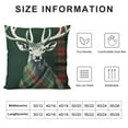 thumbnail image 5 of Pillow Case Covers King Soft Pillow Shams Covers Green Tartan Reindeer Head, Rectangular Bed Pillowcases for Bedroom Sofa Couch, 5 of 5