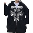thumbnail image 2 of Franhais Women Casual Sweatshirt Outwear, Letter Butterfly Printed Long Sleeve Zipper-Up Hooded Outwear, 2 of 9