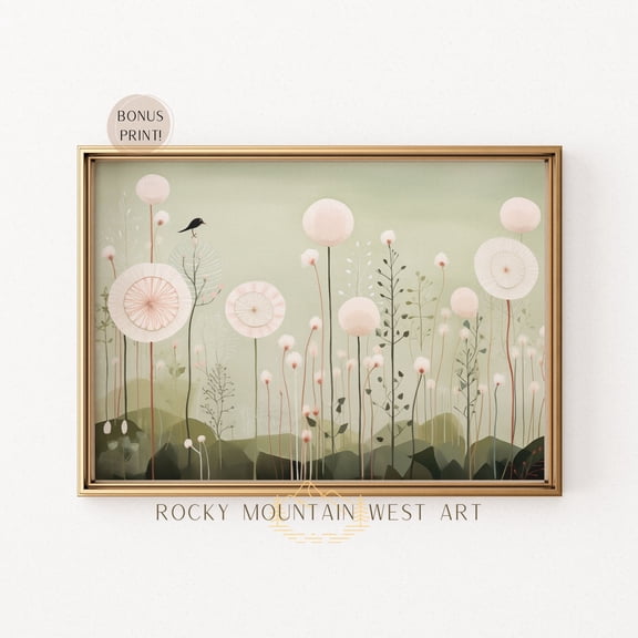 Boho Sage Green Wall Art, Botanical Wall Art, Aesthetic Room Decor, Funky Wall Art, Whimsical Quirky Wall Art, Poster, Unframed Poster Size 8x12 F03.1.15l1065