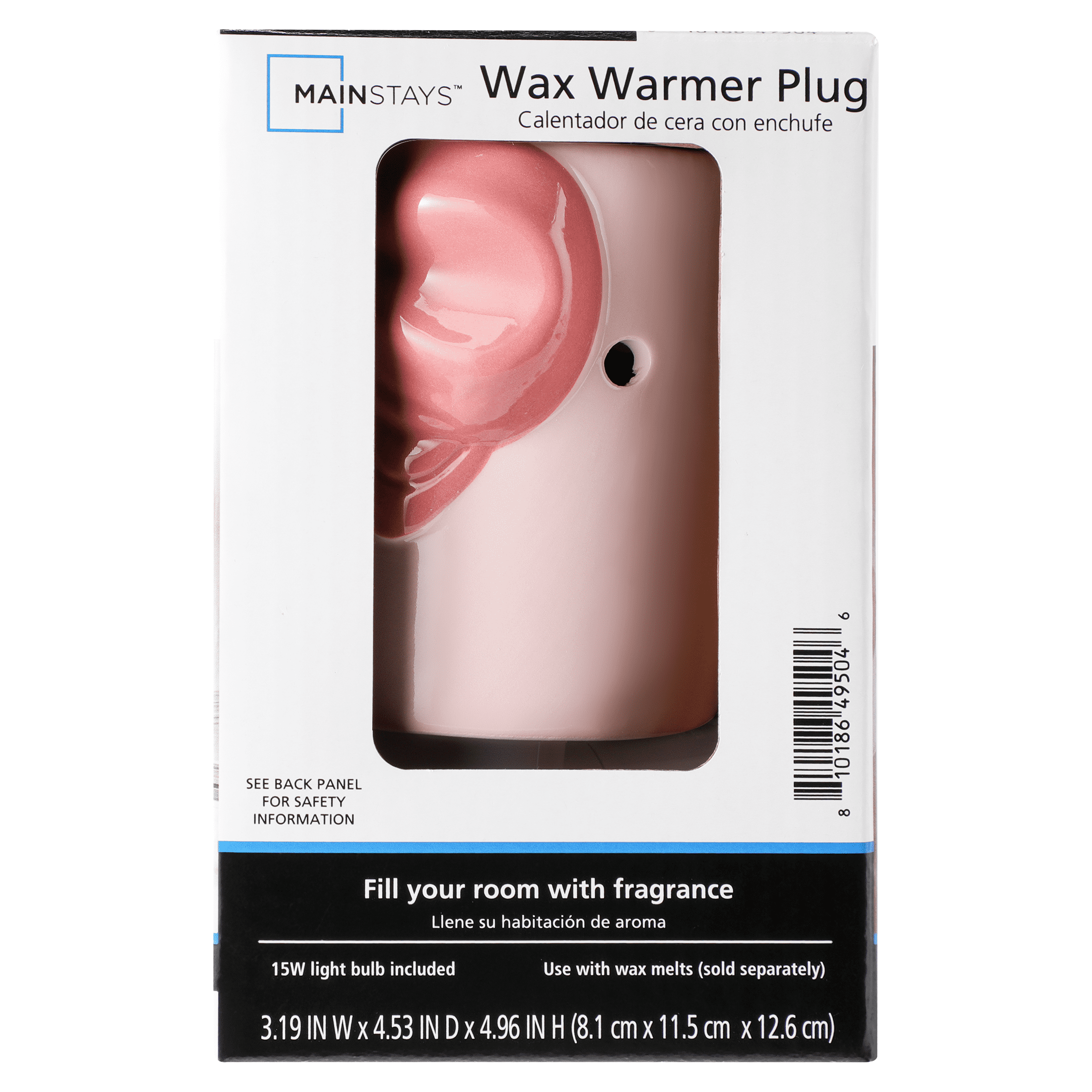Mainstays Pink Bow Plug-In Wax Melt Warmer with LED Light