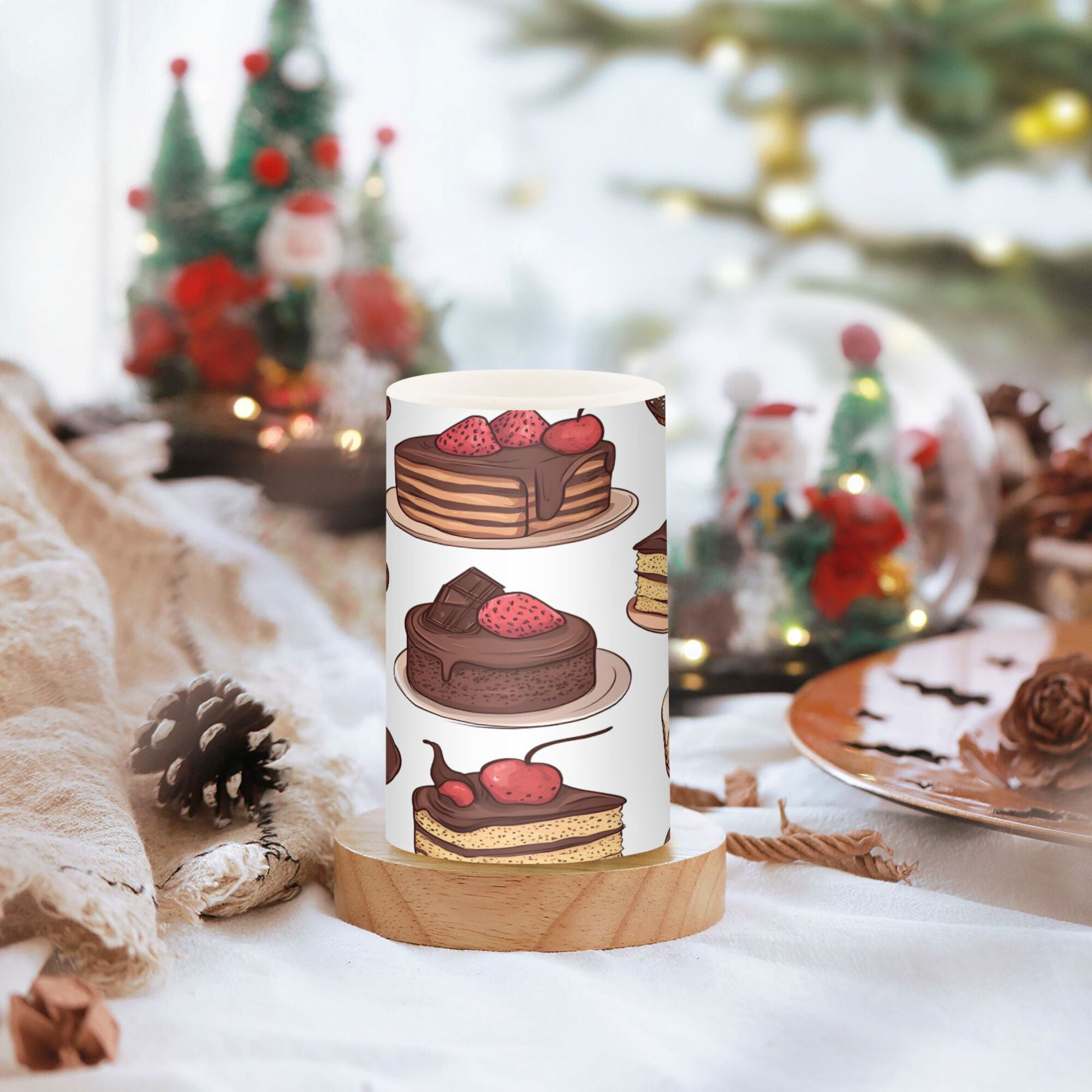 Yayeee Flameless Candles with Remote Flickering Battery Operated Multi Color Changing, White Chocolate Cakes