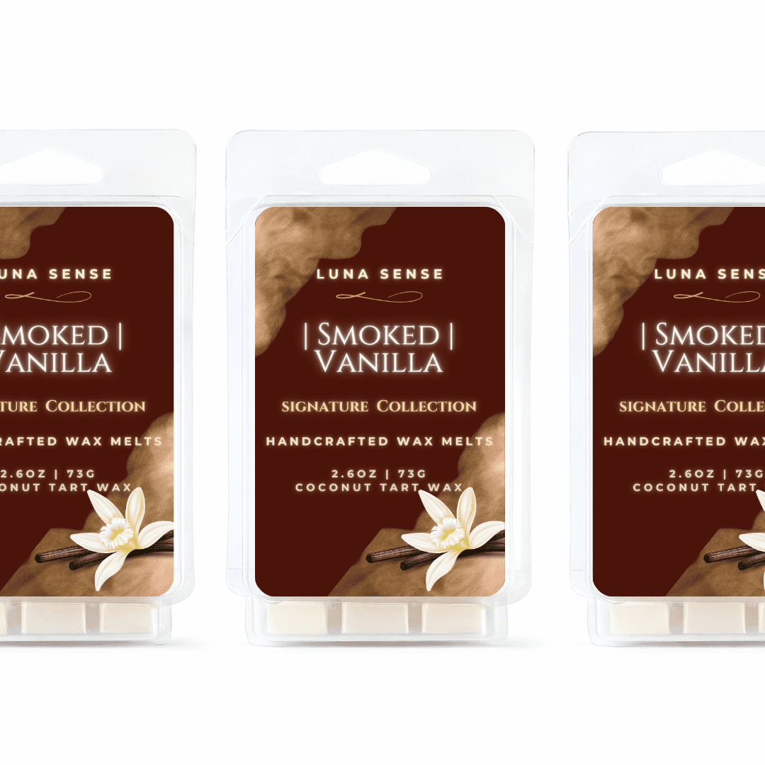 Luna Sense Smoked Vanilla Wax Melts, Vanilla and Light Smoke, Warm Sweet Scent, 18 Cubes, 3 Pack
