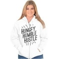 thumbnail image 3 of Hungry Humble Hustle Inspirational Unisex Fleece Graphic Zip Up Hoodie Brisco Brands 5X, 3 of 5