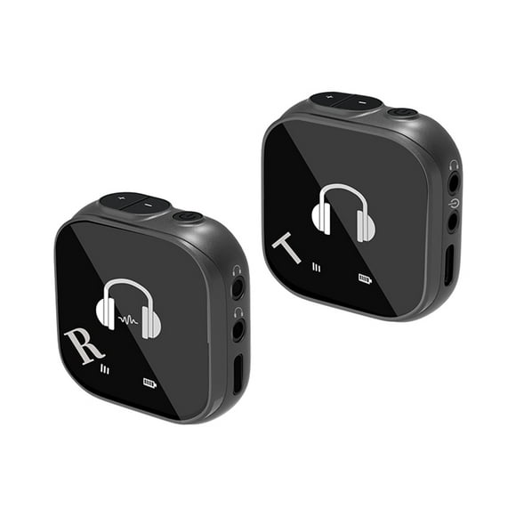Graflsoa 5.8GHz Wireless Monitoring Earpiece with 24-Hour Battery Life, Bluetooth Audio System, 30m Range, 3.5mm/Type-C Interface, Low Latency for Live Streaming and Professional Use (1-to-1 Setup,