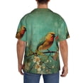 thumbnail image 3 of Fotbe Retro Birds Camisa Estampada de Manga Corta para Hombre, Casual de Verano, Estilo Playero, Sin Arrugas-Large, 3 of 5