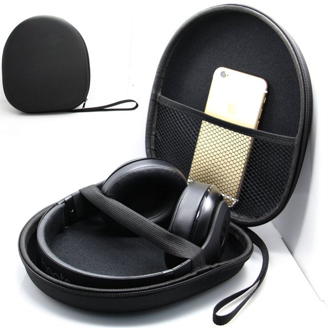 HLONK Portable Hard Shell Headphone Organizer Bag Waterproof Travel Zipper Pouch Box for Earbuds Cable Charger