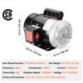 thumbnail image 6 of KFFKFF 0.75HP AC Motor, 115V/230V, 1725 rpm, 56C Frame, designed for Air Compressors, Single Phase with 5/8" Keyed Shaft, supports both CW and CCW rotation, suitable for Agricultural Tools, 6 of 9