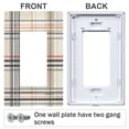 thumbnail image 3 of Yayeee Rocker Switch Wall Plate 3-Gang 6.5"x4.6" Home Decorative Outlet Cover, Beige Plaid Pattern, 3 of 6