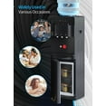 thumbnail image 2 of Muhub Top Loading Water Cooler Dispenser, Hot&Cold Water Cooler Black Dispenser, Holds 3 or 5 Gallon Bottle, with Anti-Scalding Design, Storage Cabinet and Child Safety Lock for Home, Office Use, 2 of 8