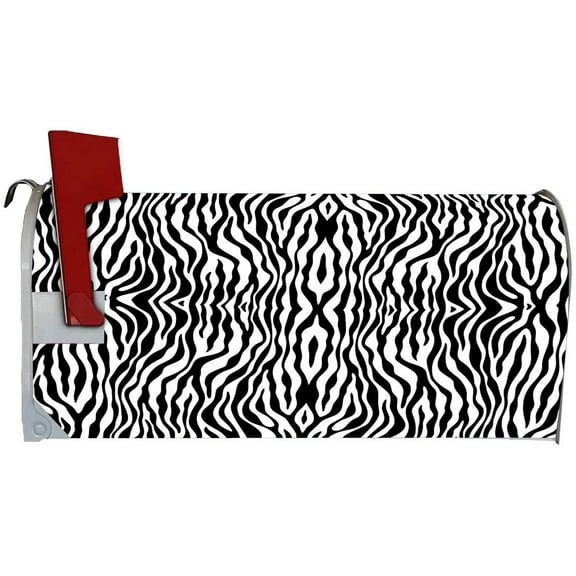VWAQ Black and White Zebra Print Mailbox Cover Magnetic Decor - MBM32