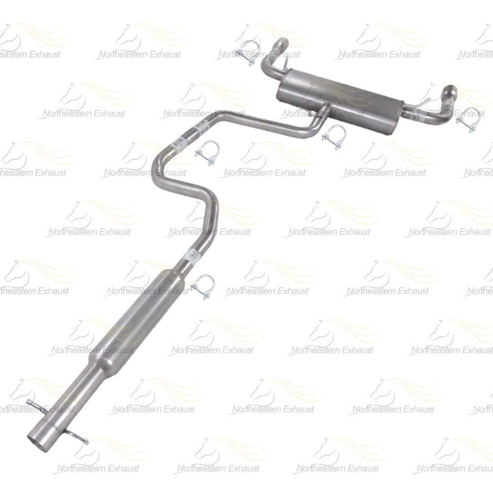 Northeastern Exhaust Resonator, Intermediate Pipe & Muffler Assembly Dual Outlet Fits 2008-2012 Chevrolet Malibu 3.6L - Direct Fit | Stainless Steel System Kit
