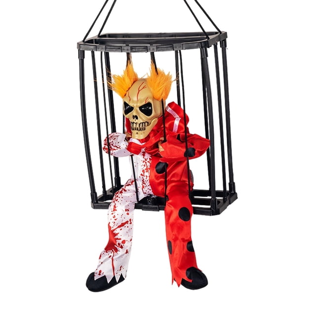 Jaula de aterradora, juguete colgante de Halloween para prisionero, muñeco de juguete de vocalización, juguete complicado de terror Estilo E
