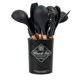 thumbnail image 1 of El utensilio de cocina del silicón fijó la cocina de madera del acacia natural 11pcs Utens, 1 of 5