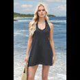 thumbnail image 4 of Conjuntos de Dos Piezas de Verano para Mujer, para Vacaciones en la Playa, Camiseta Sin Mangas con Cuello Halter y Pantalones Cortos, Ropa de Estar de Punto, Color Negro, Talla S, 4 of 10