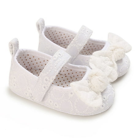 

Genuiskids Baby Girls Bowknot First Walking Shoes Princess Soft Party Shoes